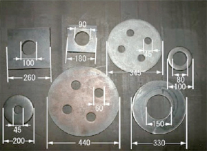 各種丸座金・角座金　各種プレス品、曲げ物類